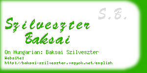 szilveszter baksai business card